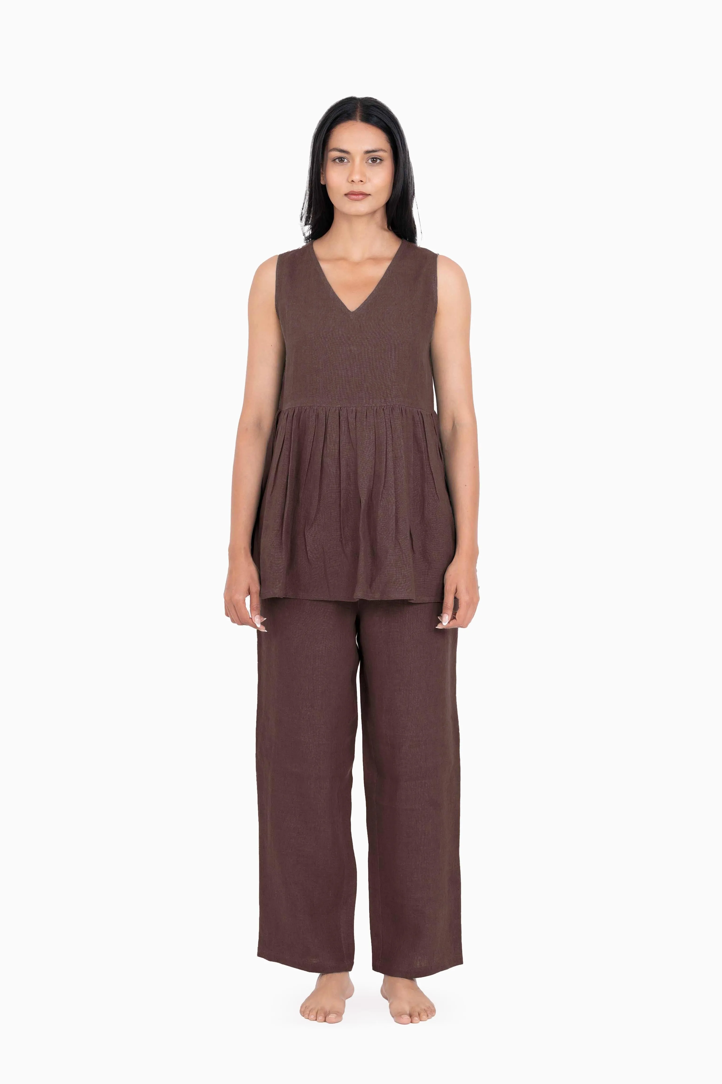 Linen Flavia Co-Ord Set-Midnight Green