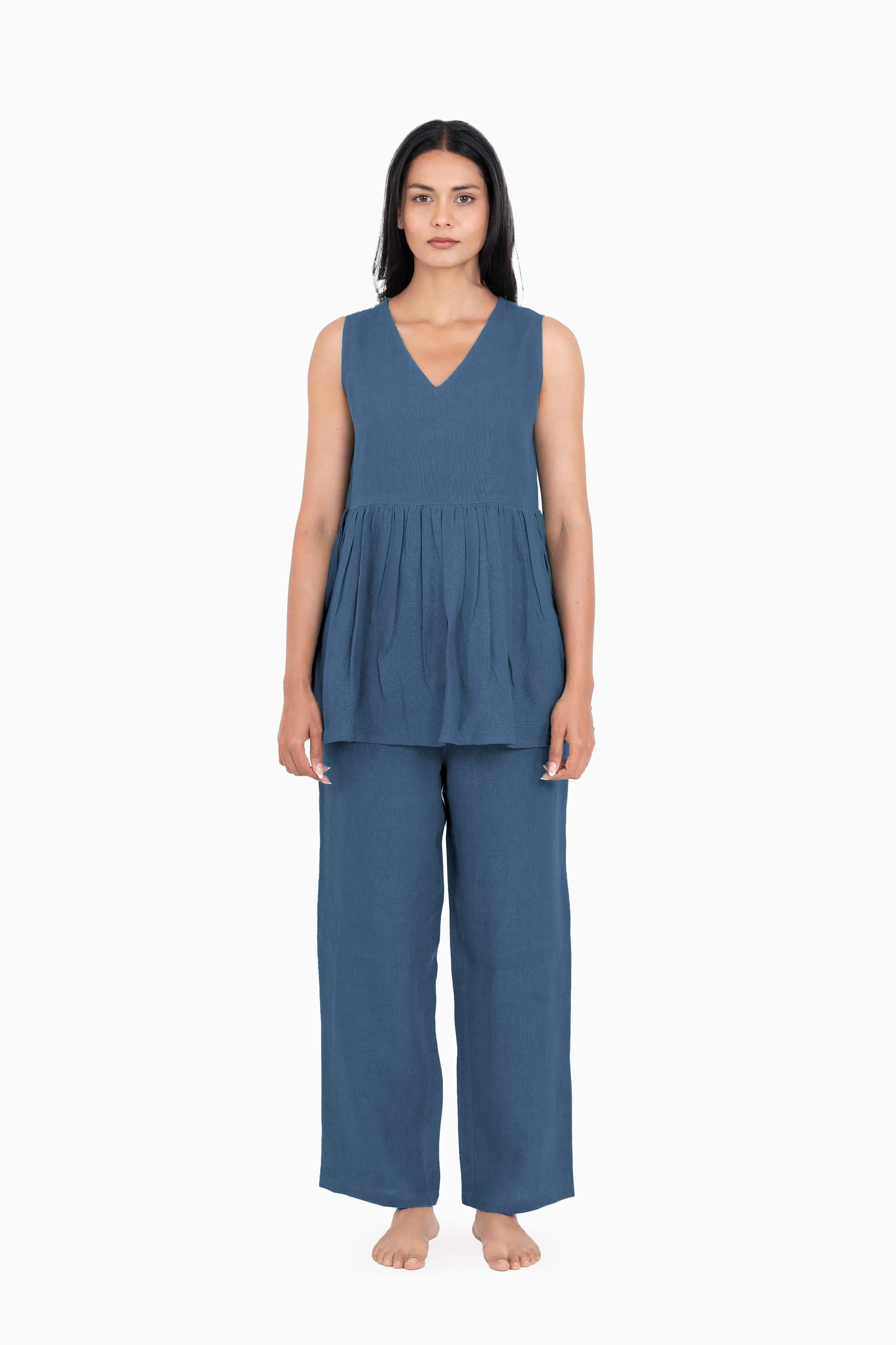 Linen Flavia Co-Ord Set-Midnight Green