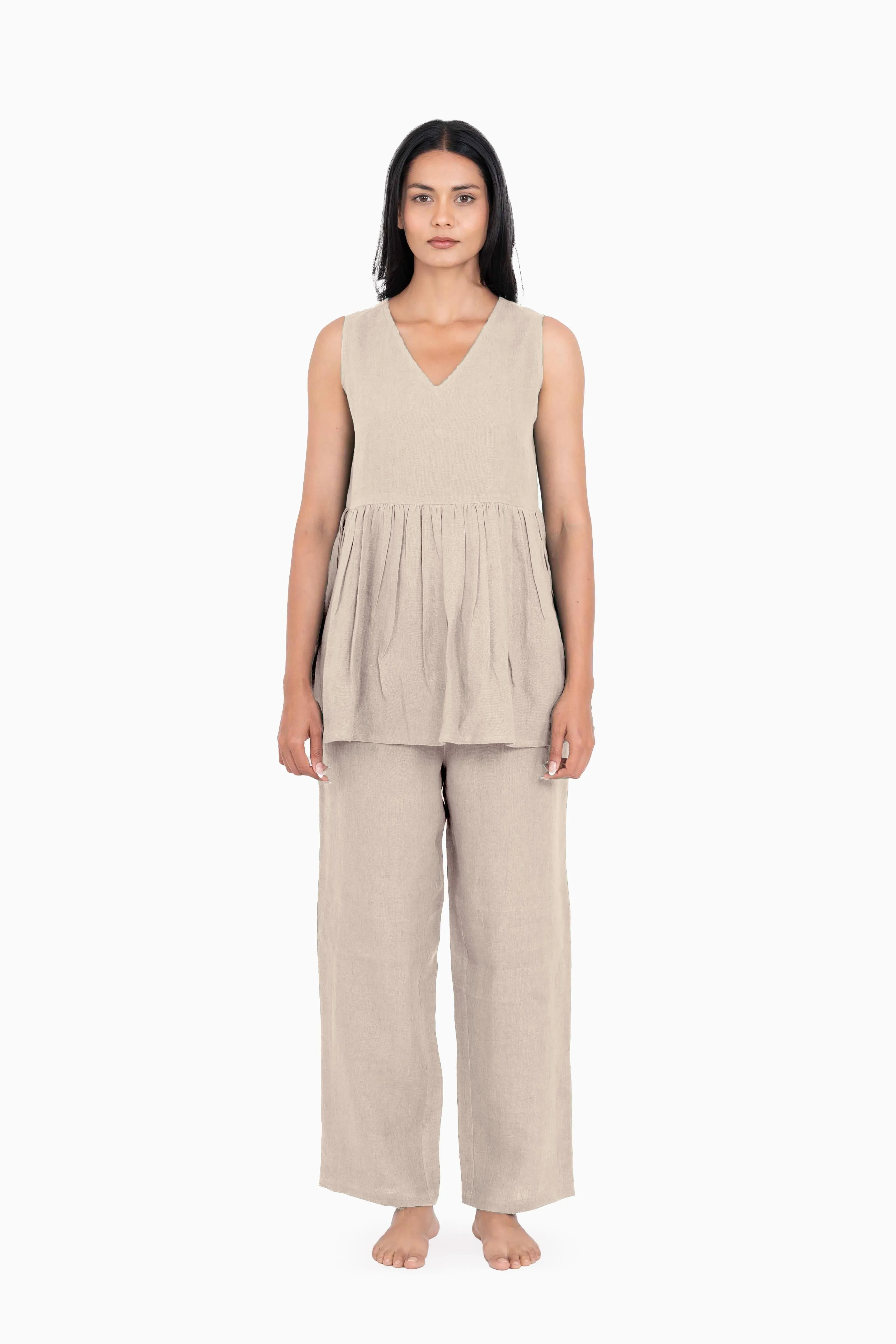 Linen Flavia Co-Ord Set-Midnight Green