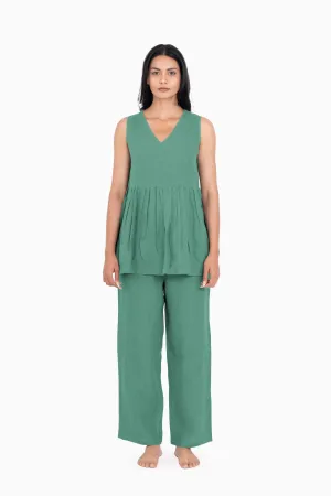 Linen Flavia Co-Ord Set-Midnight Green