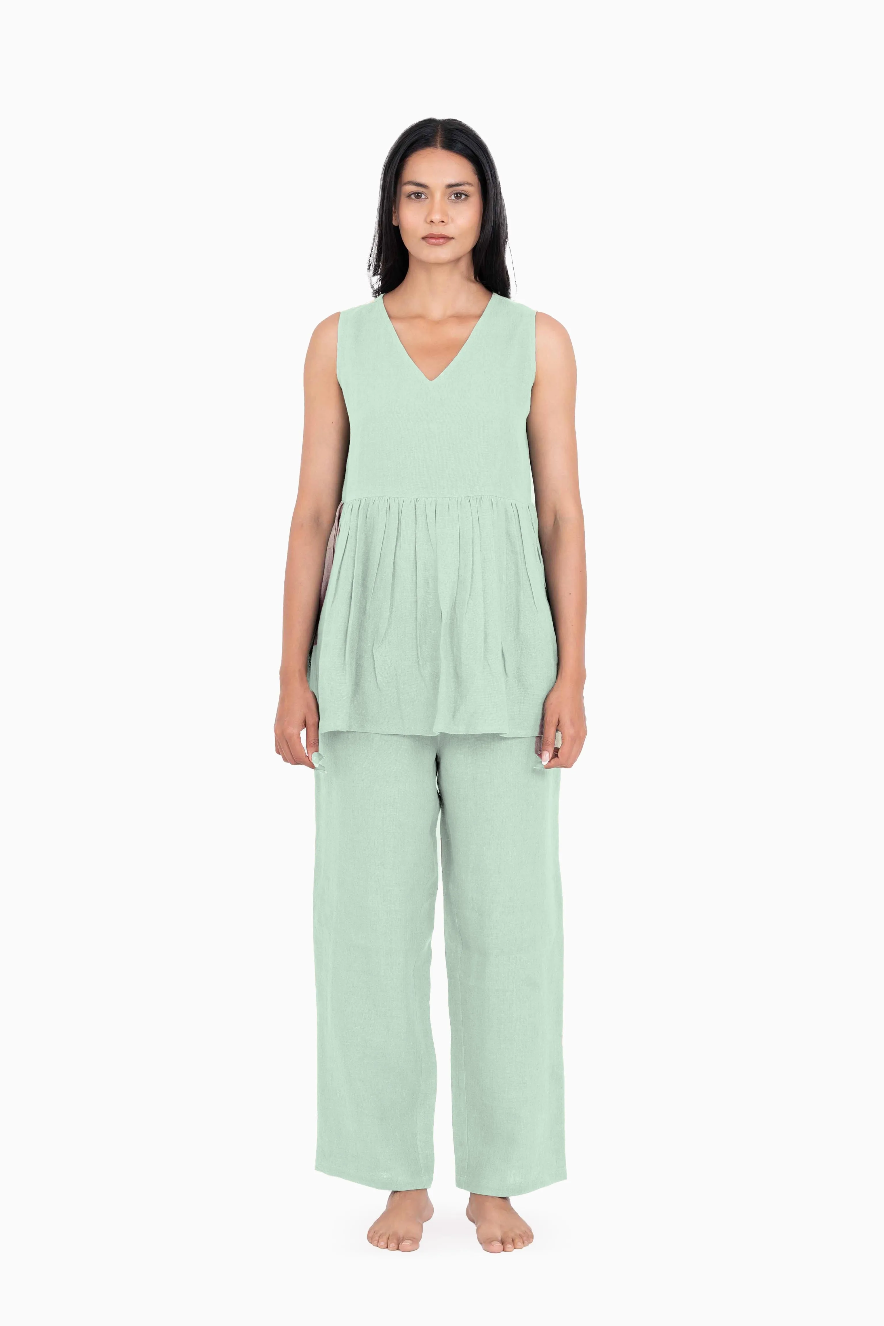 Linen Flavia Co-Ord Set-Midnight Green