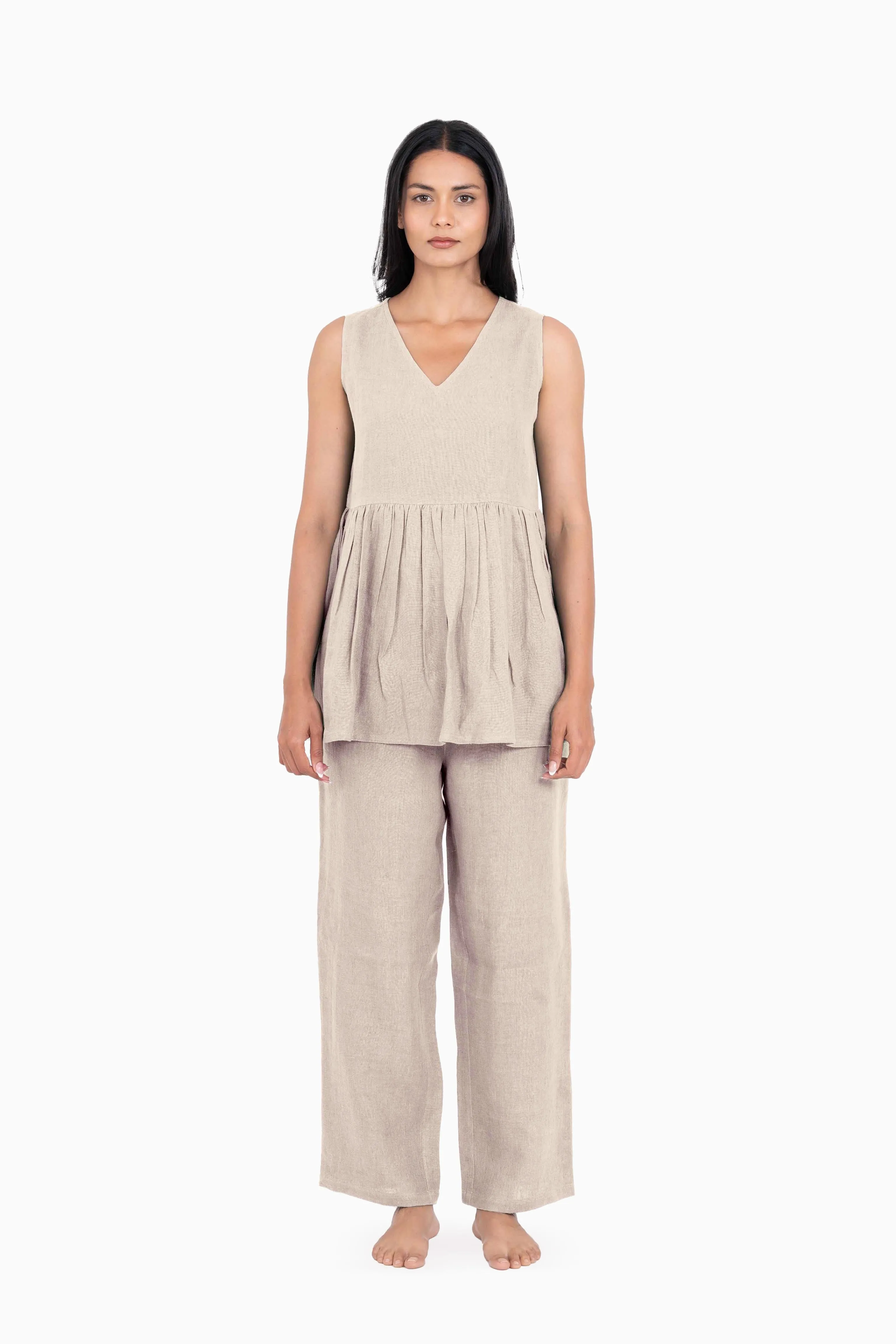 Linen Flavia Co-Ord Set-Midnight Green
