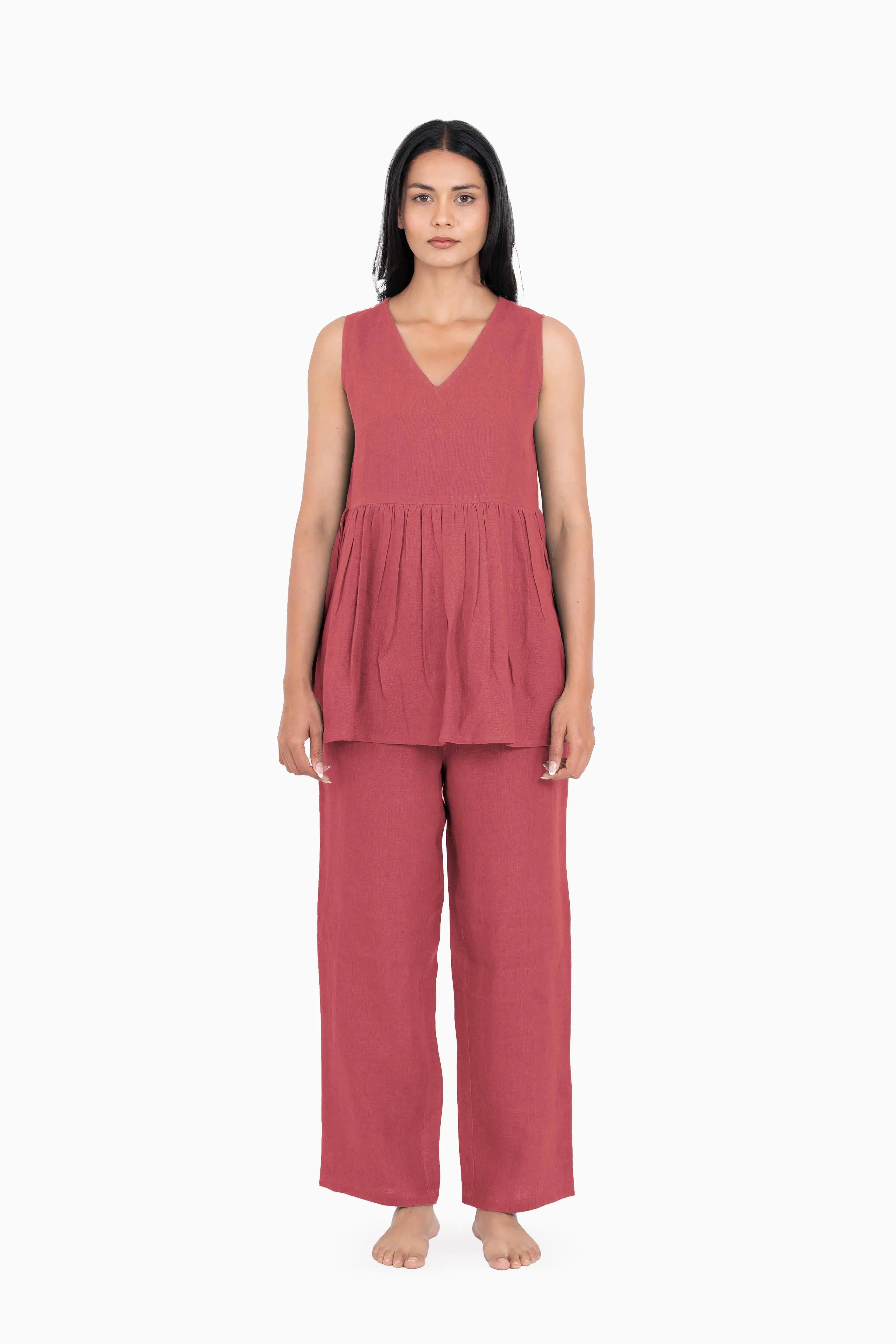 Linen Flavia Co-Ord Set-Midnight Green