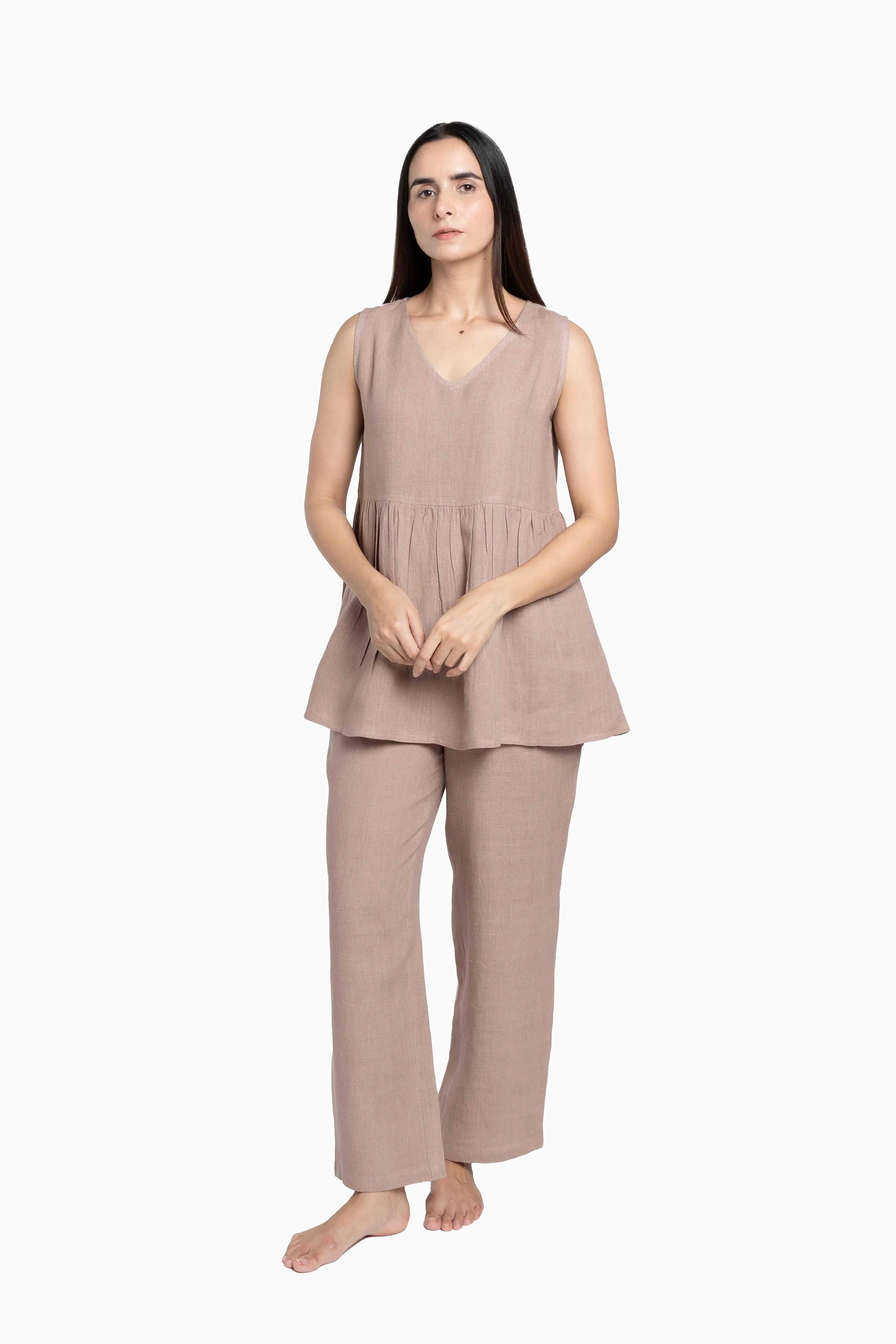 Linen Flavia Co-Ord Set-Midnight Green