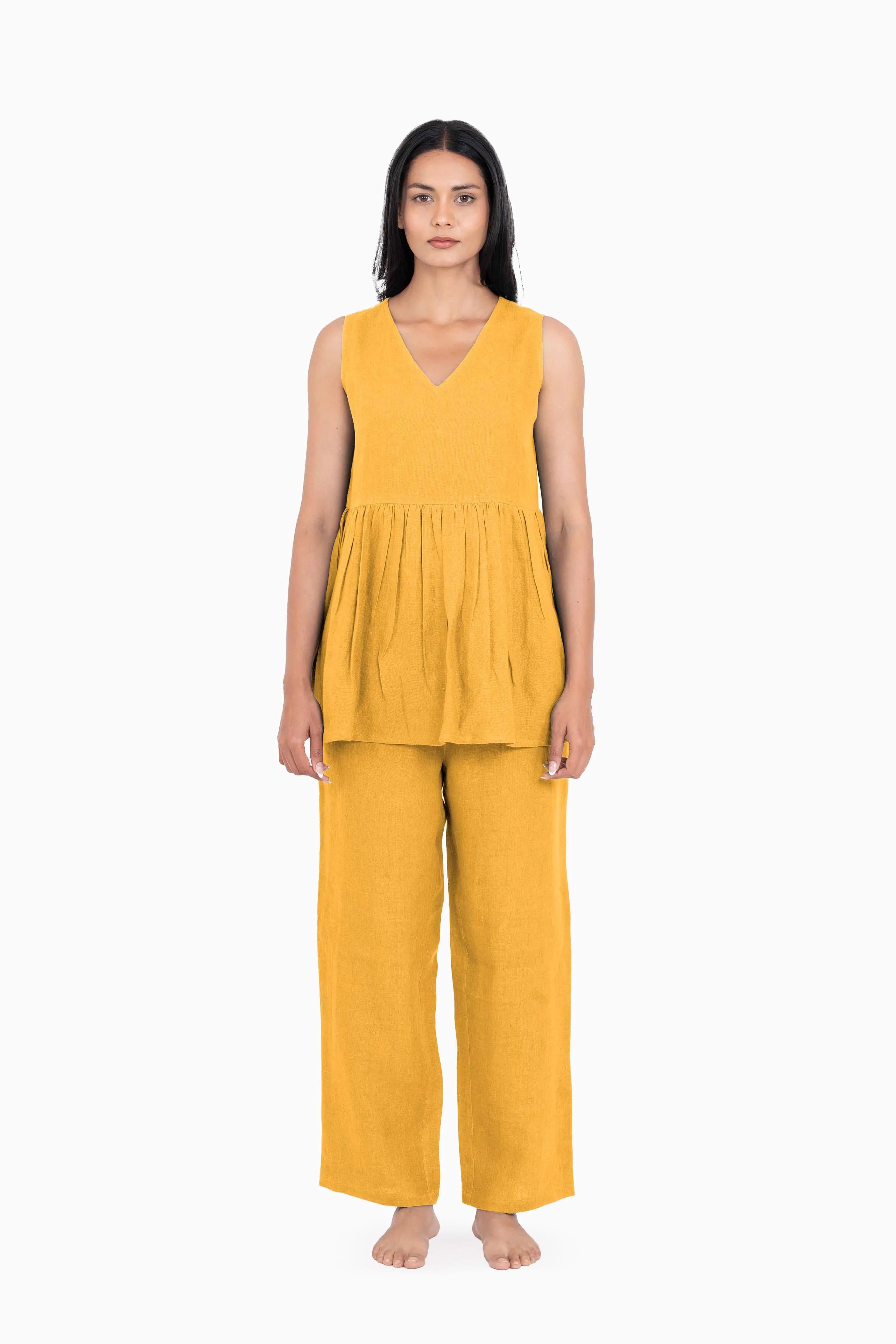 Linen Flavia Co-Ord Set-Midnight Green