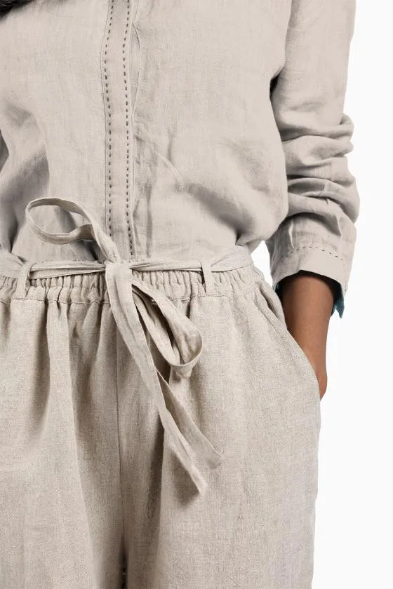 Linen Fleur Pant-Stormy Blue
