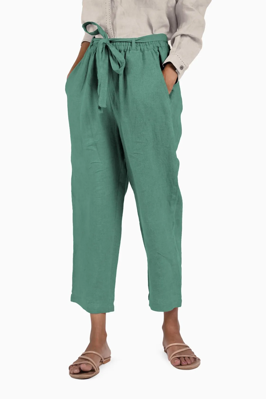 Linen Fleur Pant-Stormy Blue