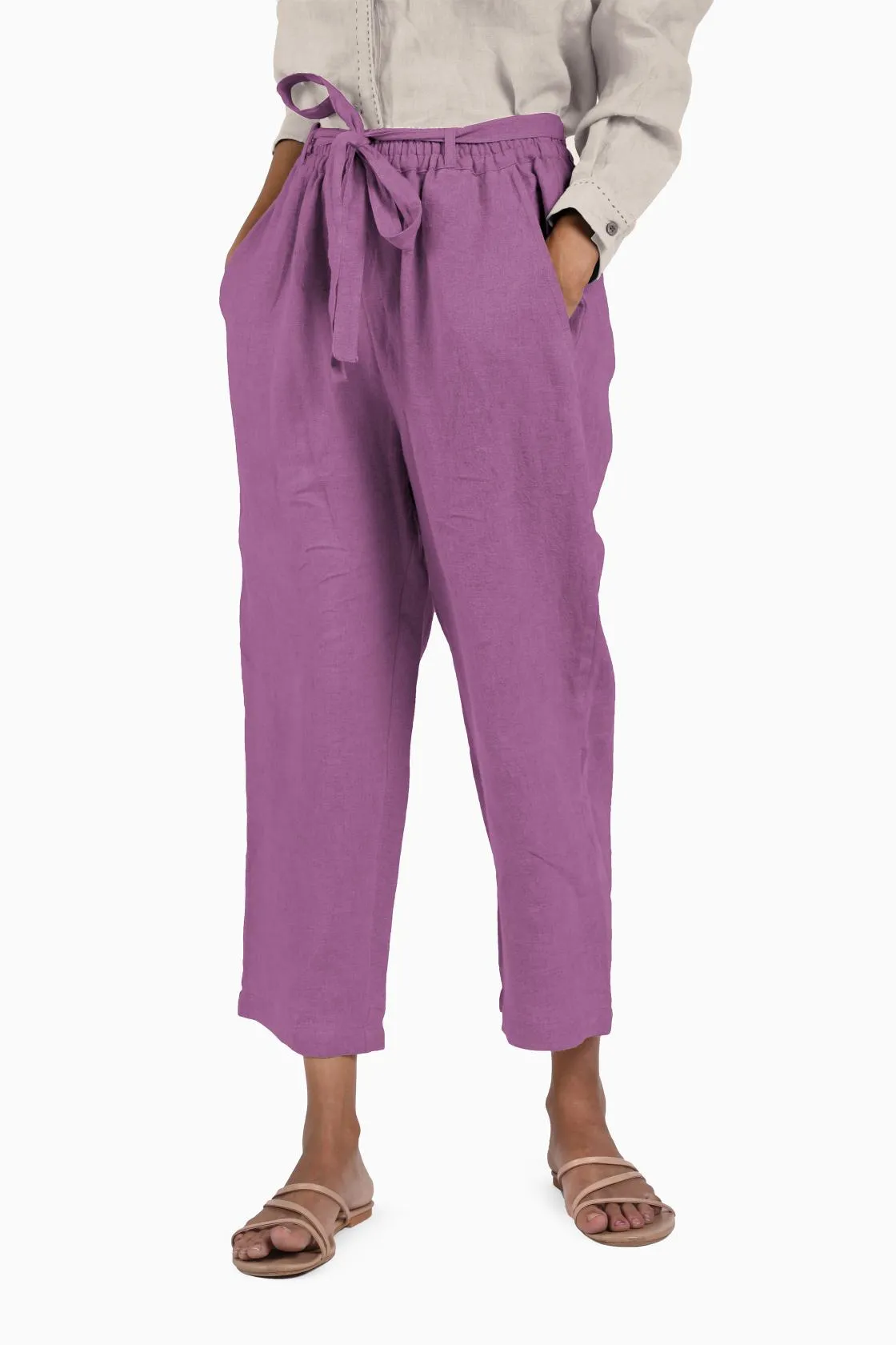 Linen Fleur Pant-Stormy Blue