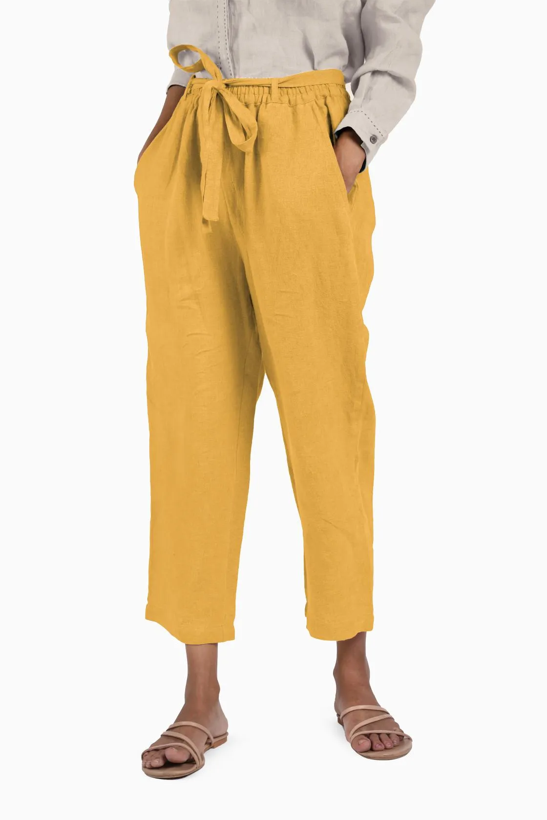 Linen Fleur Pant-Stormy Blue