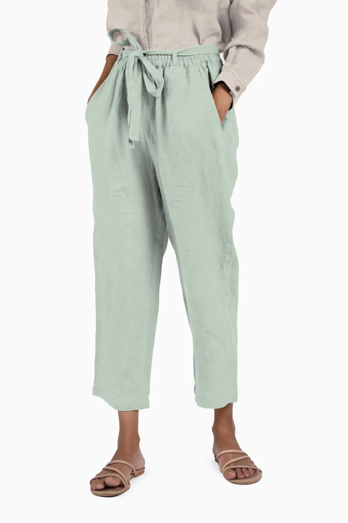 Linen Fleur Pant-Stormy Blue