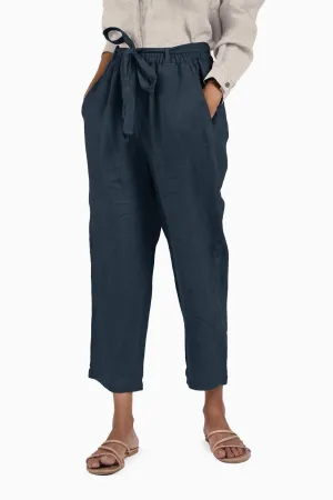 Linen Fleur Pant-Stormy Blue