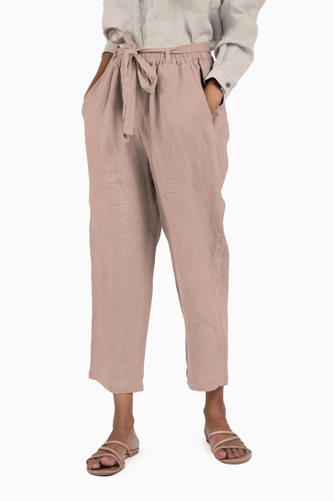 Linen Fleur Pant-Stormy Blue