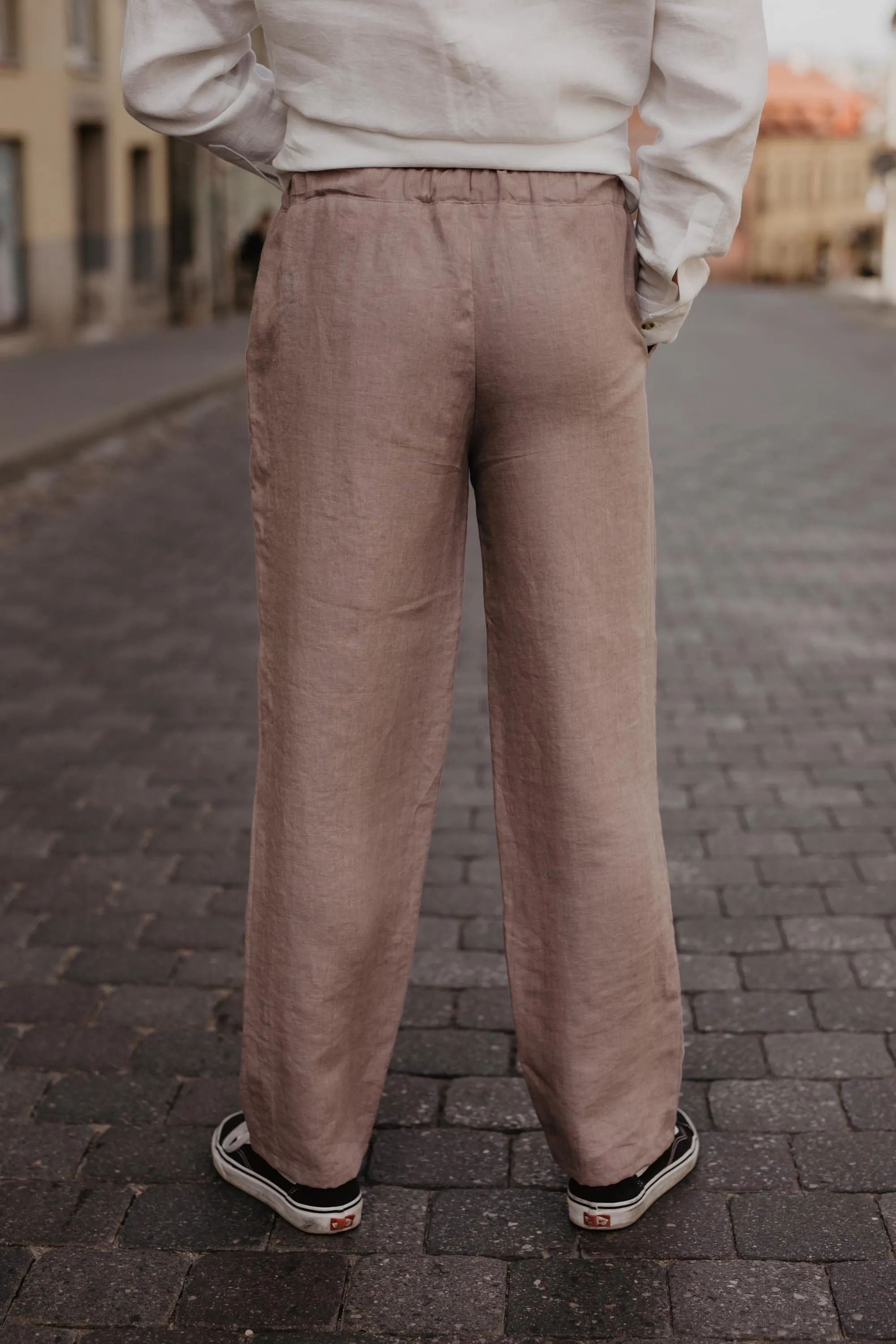 Linen pants ADONIS in Rosy Brown