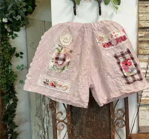 Linen Shorts: 100% Linen PINK