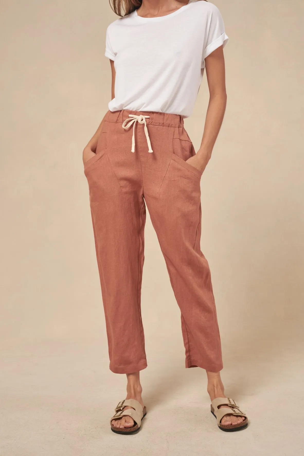 Little Lies Luxe Linen Pant Terracotta