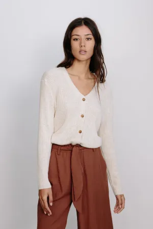 Little Lies Paola Button Up Cardigan (Natural)