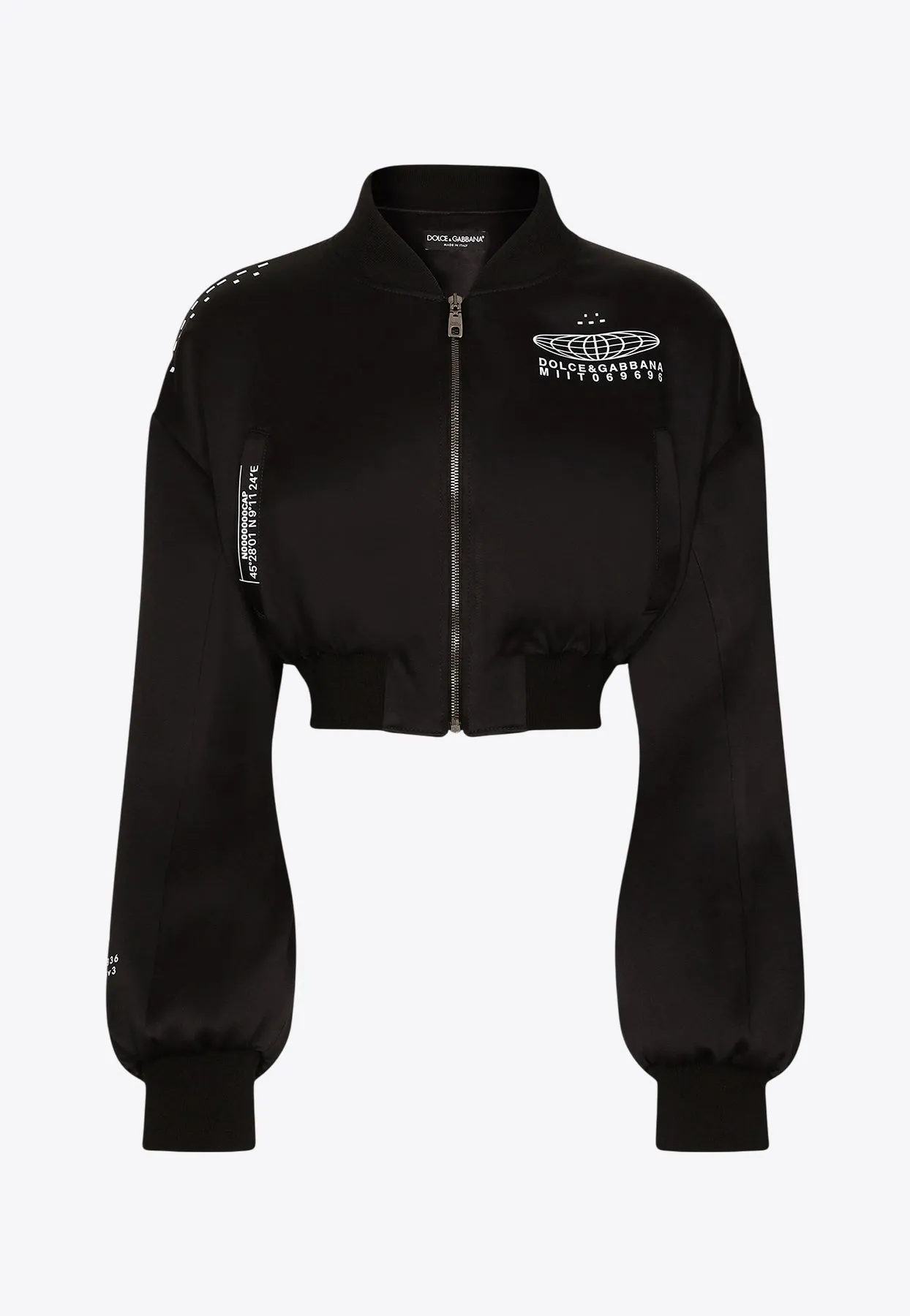 Logo Print Cropped Jacket