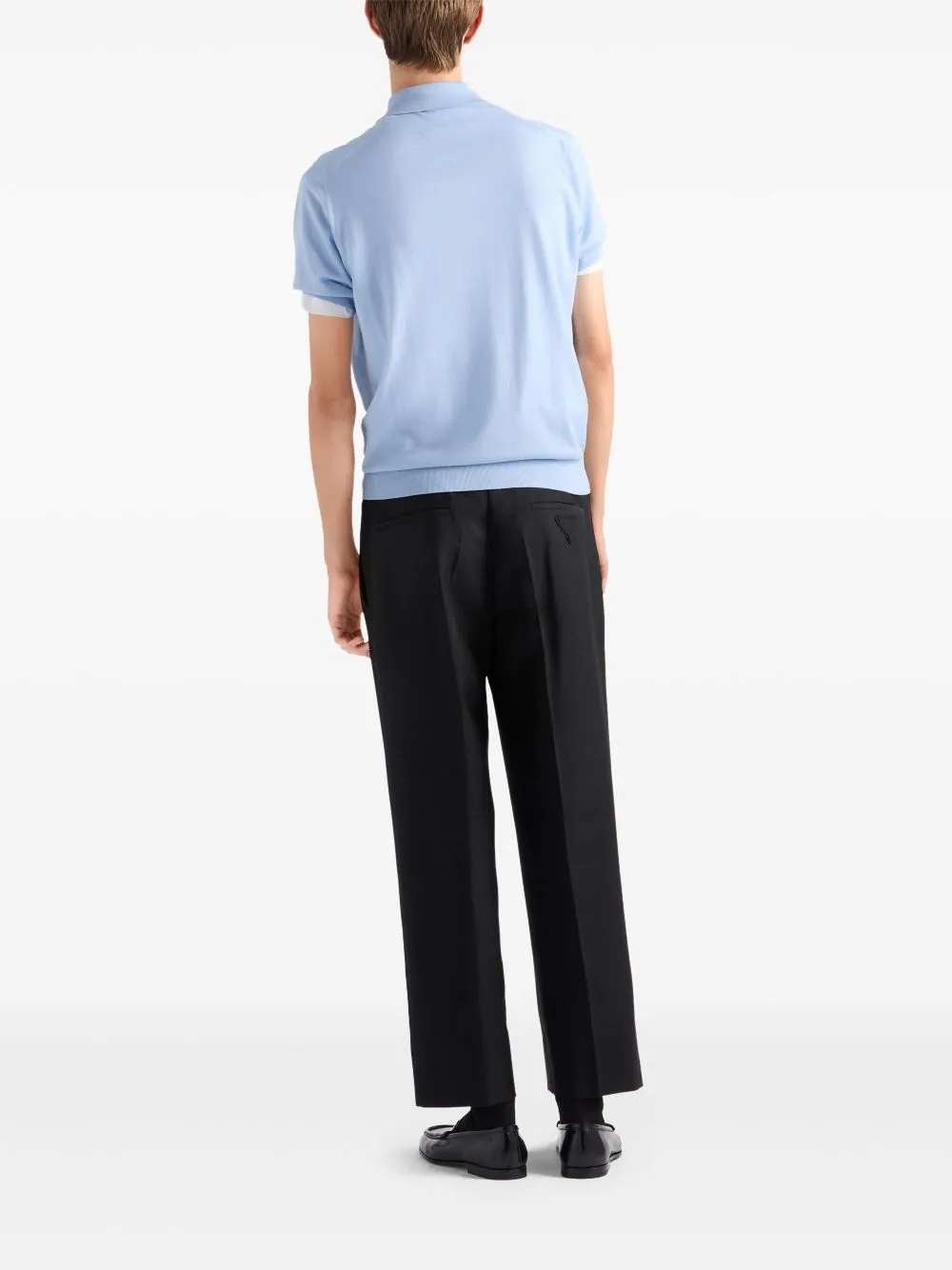 Logo wool polo shirt