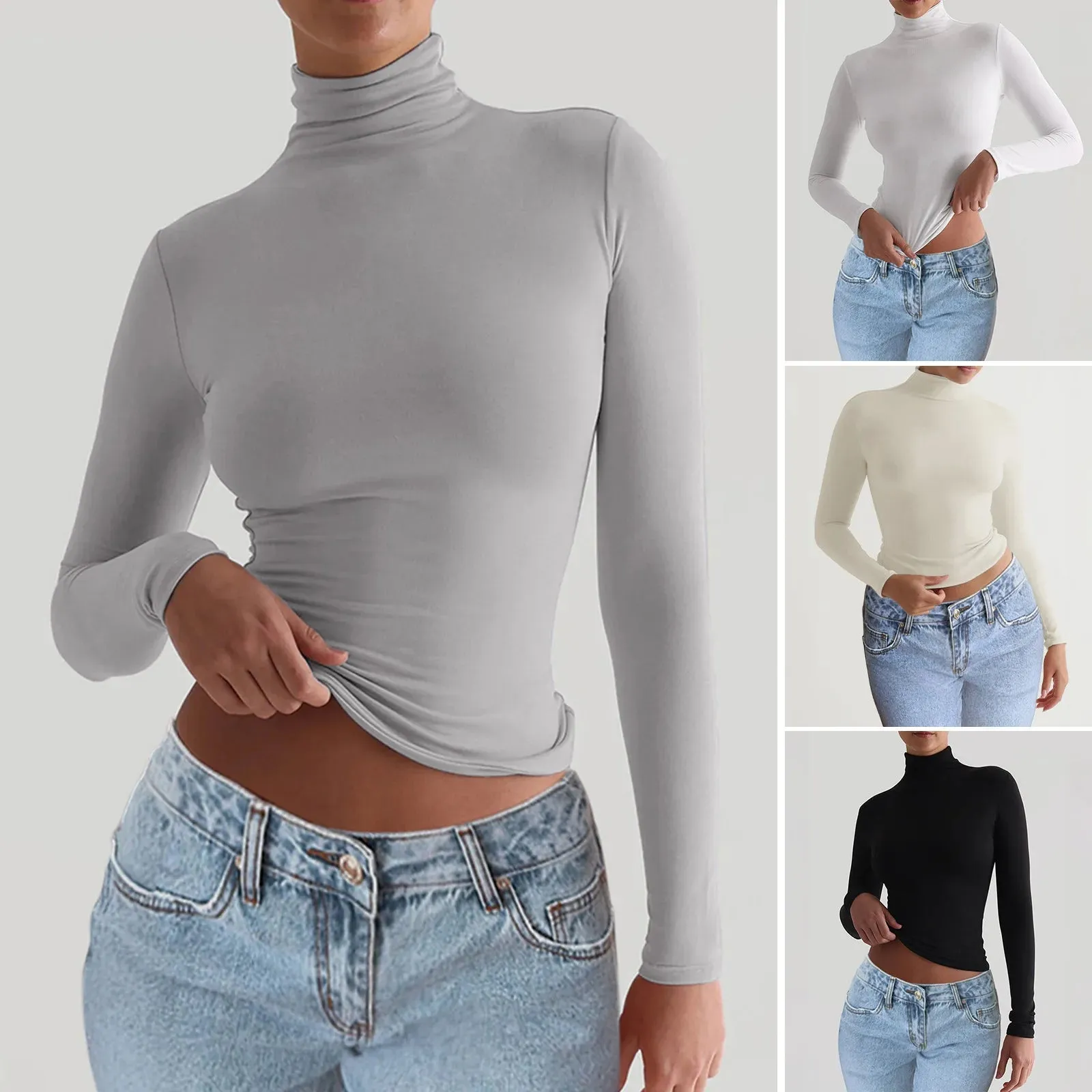 Long Sleeve Tops Lady's Bottoming Shirt Clothing