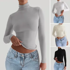 Long Sleeve Tops Lady's Bottoming Shirt Clothing