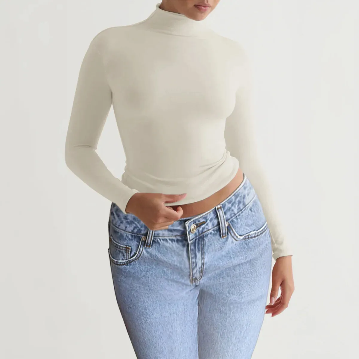 Long Sleeve Tops Lady's Bottoming Shirt Clothing