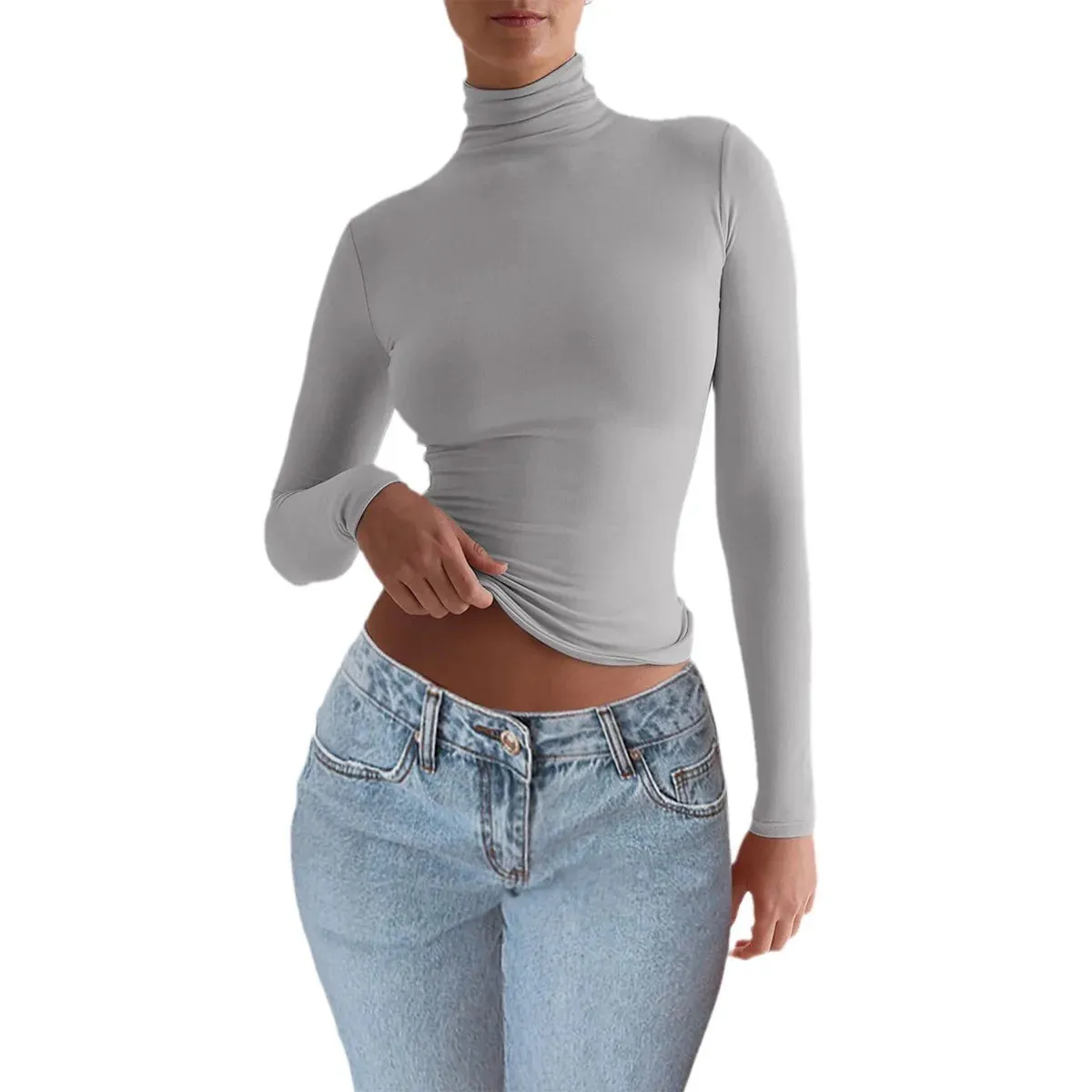 Long Sleeve Tops Lady's Bottoming Shirt Clothing