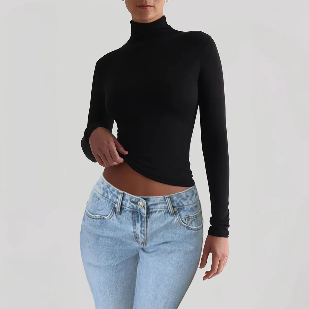 Long Sleeve Tops Lady's Bottoming Shirt Clothing