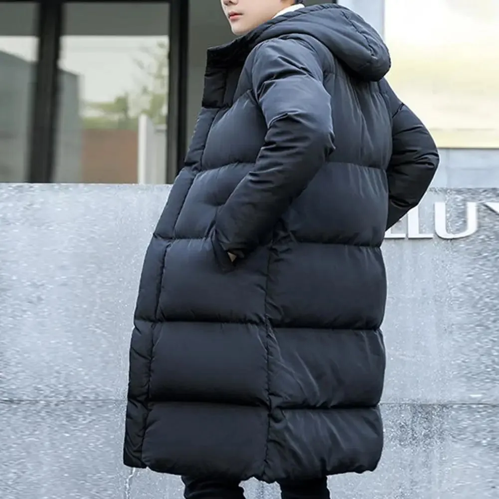 Luxury Winter Mens Jackets Hooded Thicken Plus Long Parkas Padded Coats Padding Mans Clothing Male Long Winter Jacket Men