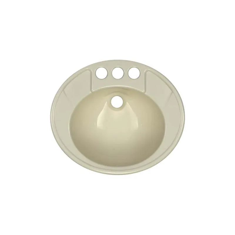 Lyons Industries DLAV09-17 Biscuit 17"x14" Acrylic 6" Deep Lavatory Drop-In Sink with Molded Soap Dishes
