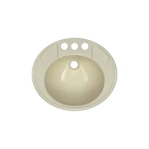 Lyons Industries DLAV09-17 Biscuit 17"x14" Acrylic 6" Deep Lavatory Drop-In Sink with Molded Soap Dishes