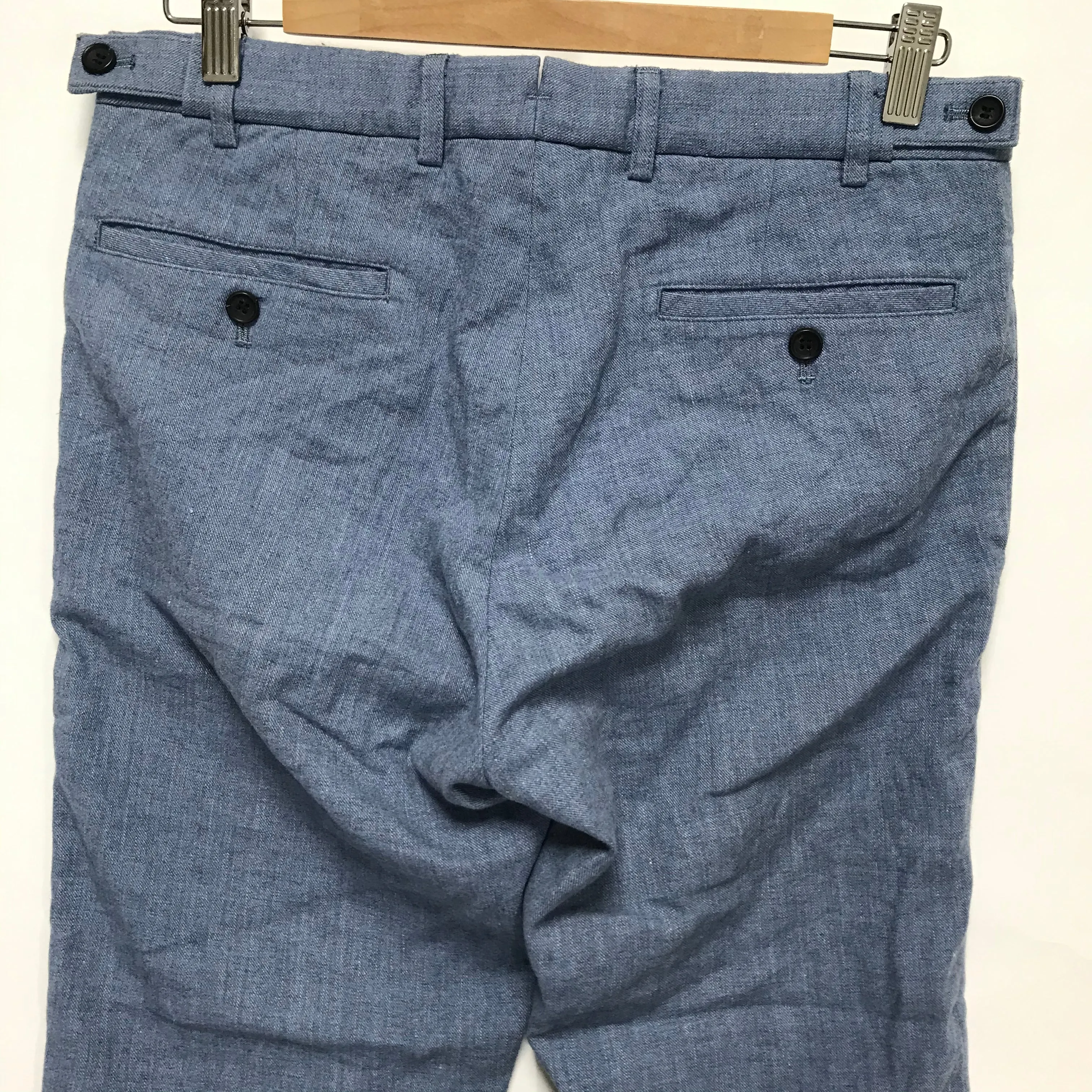 [M] Visvim 13AW High Water Slacks Linen/Wool Blue