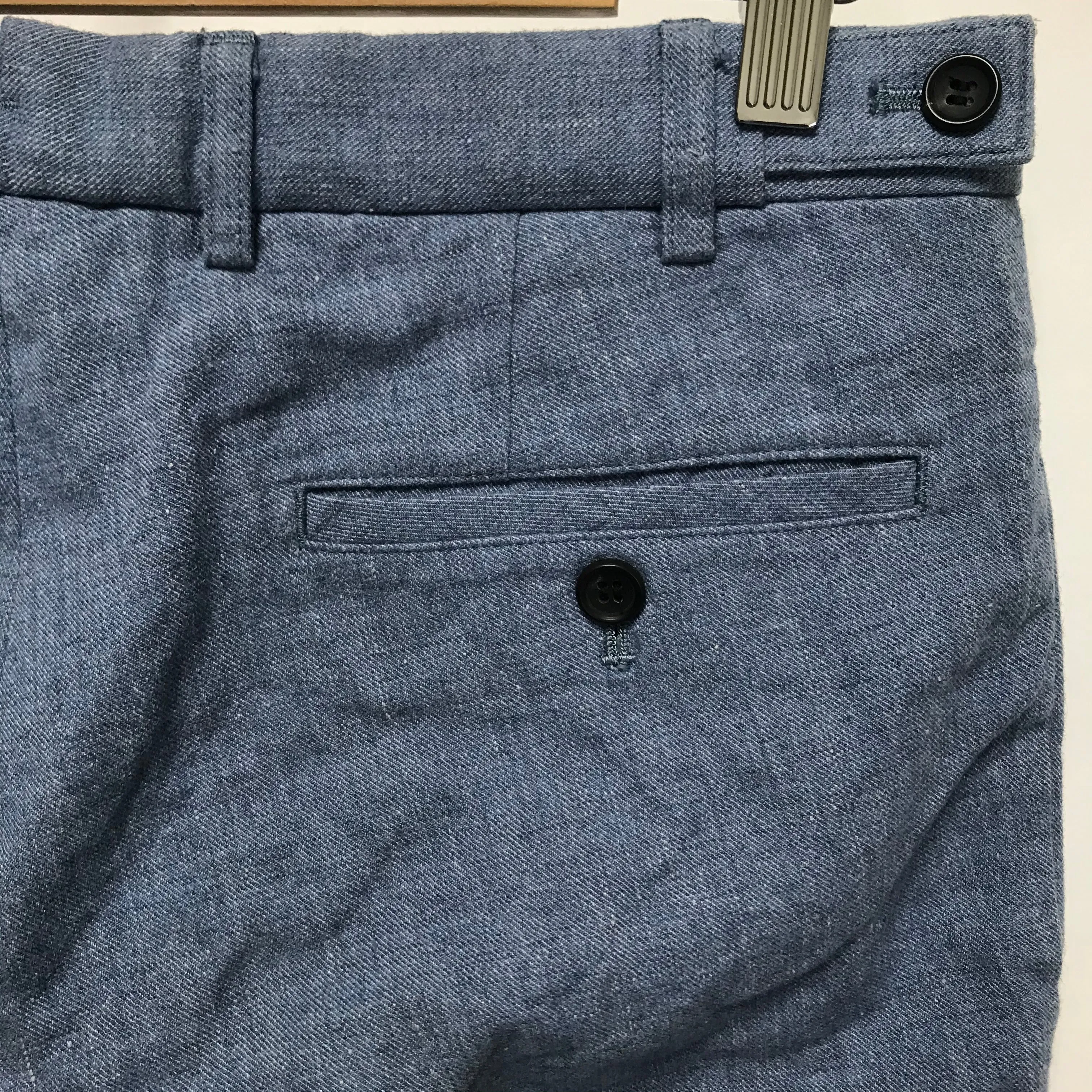 [M] Visvim 13AW High Water Slacks Linen/Wool Blue