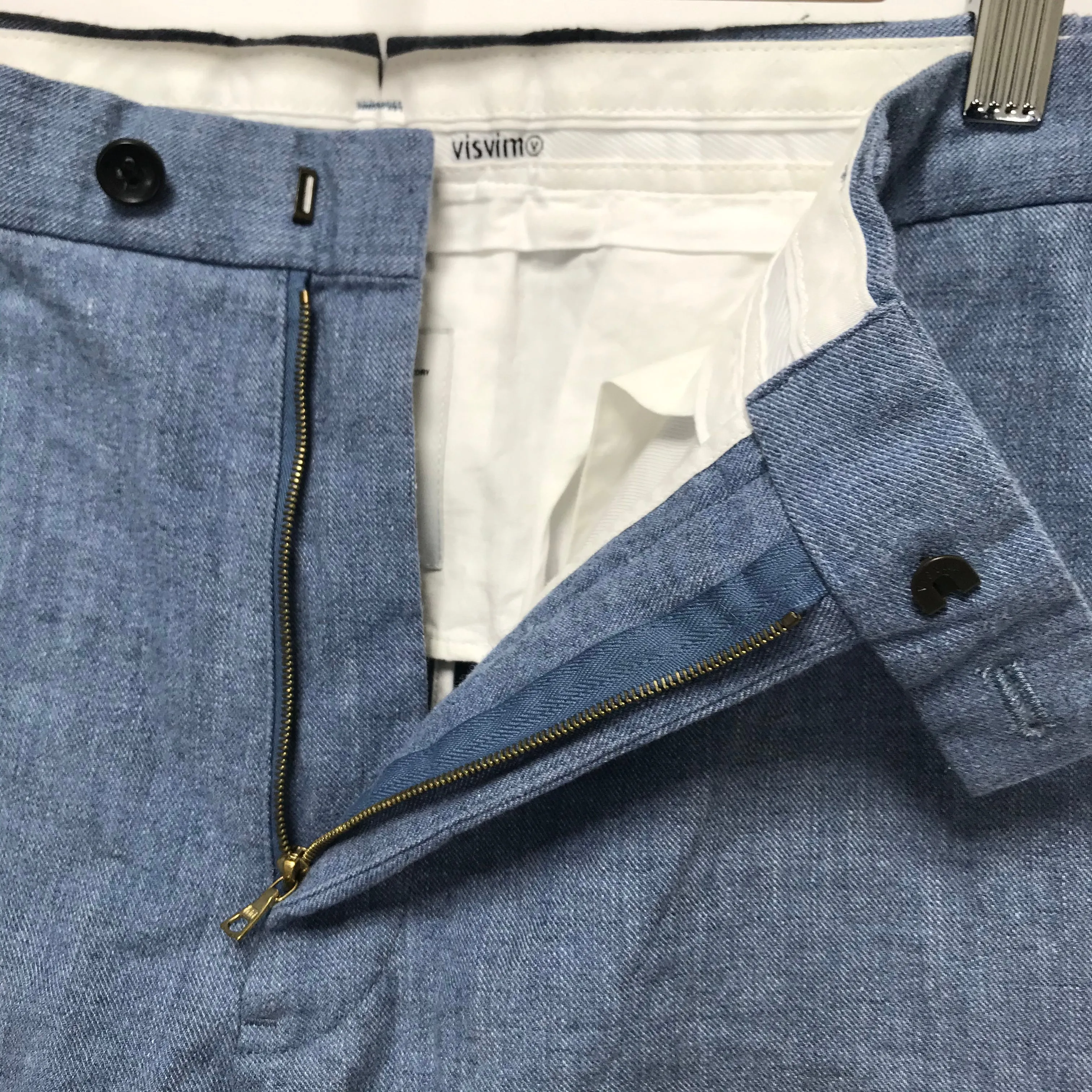 [M] Visvim 13AW High Water Slacks Linen/Wool Blue