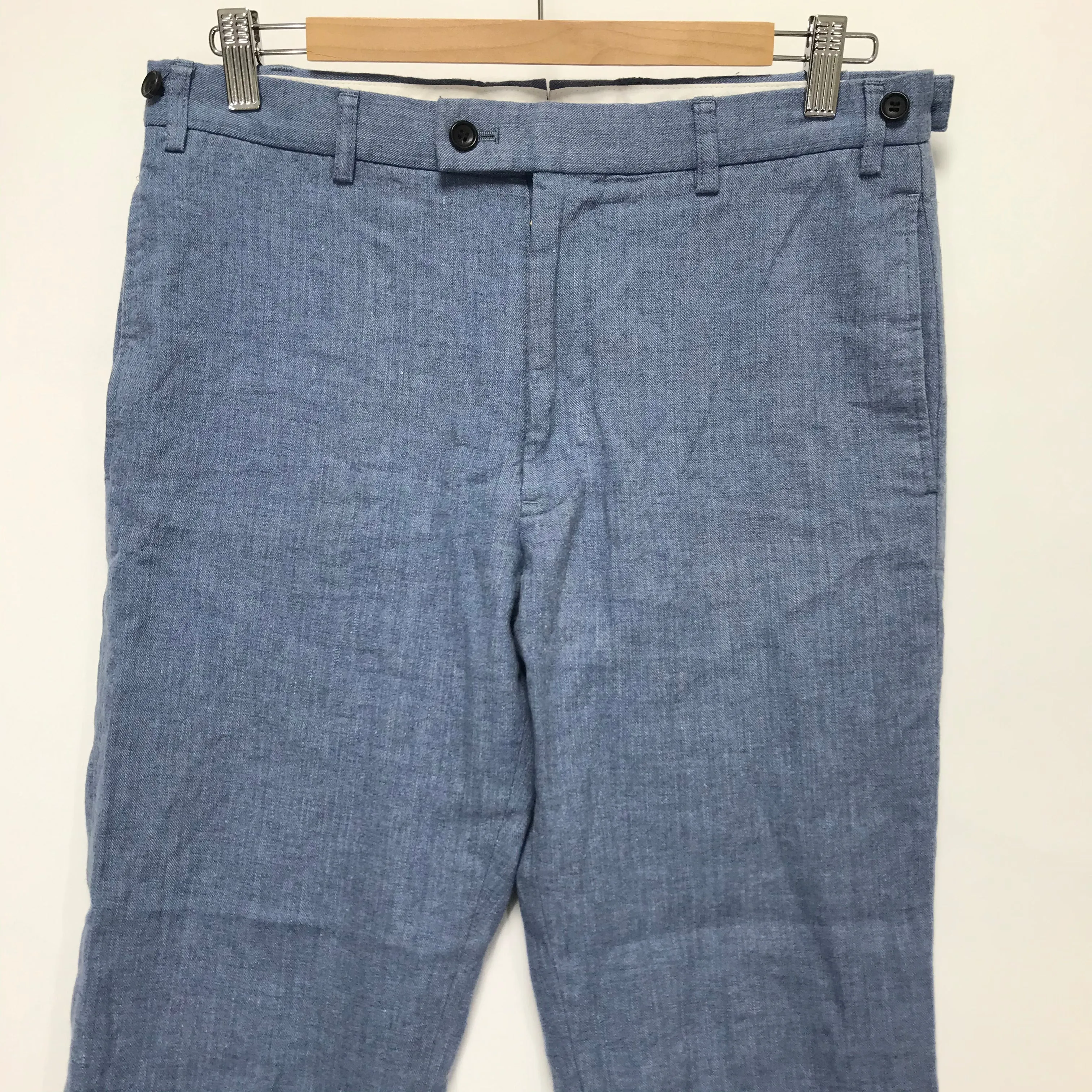 [M] Visvim 13AW High Water Slacks Linen/Wool Blue