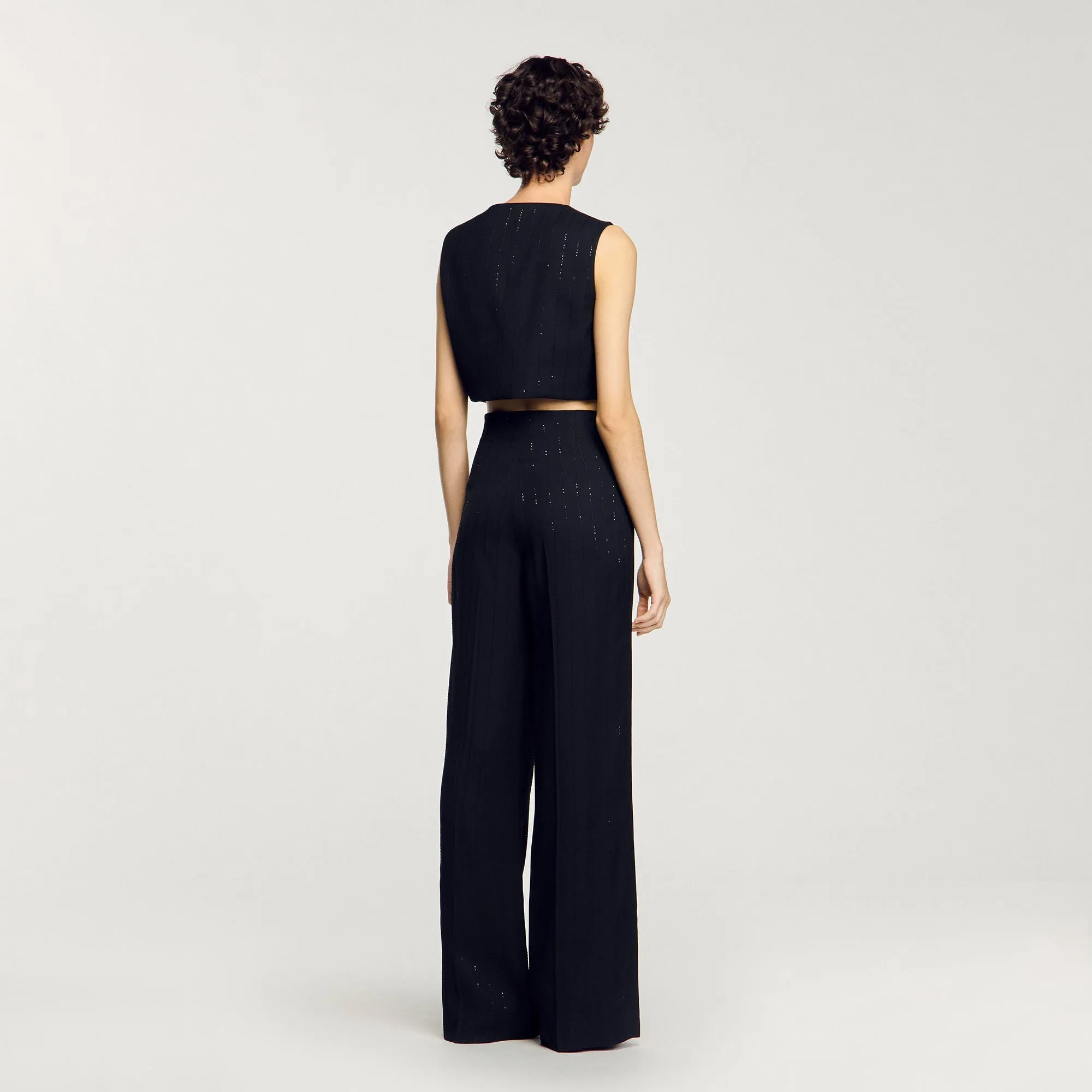 Madeleine Sequin Cropped Jacket Black