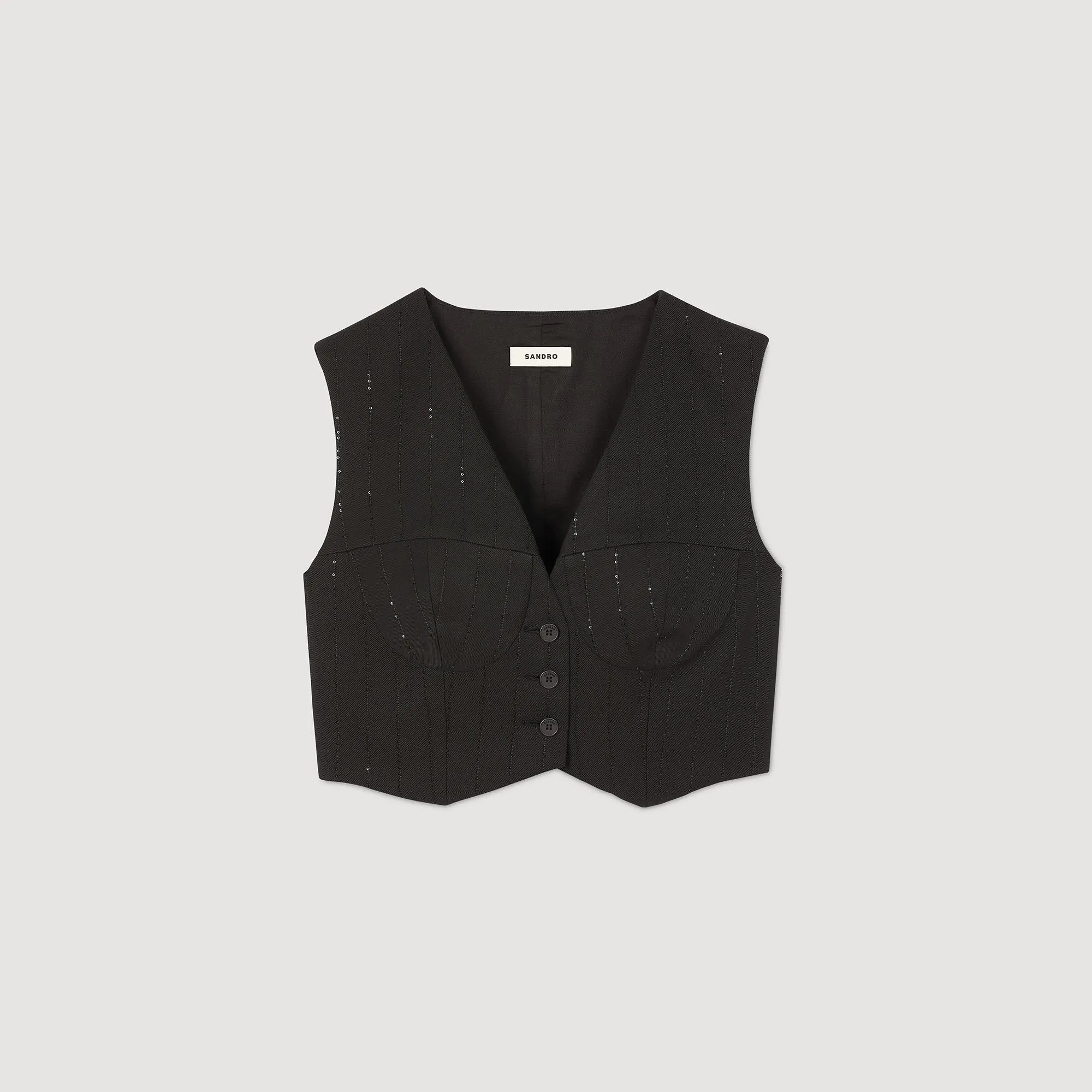 Madeleine Sequin Cropped Jacket Black