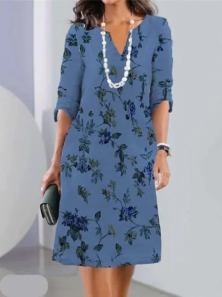 Malena® | Floral print double tunic dress
