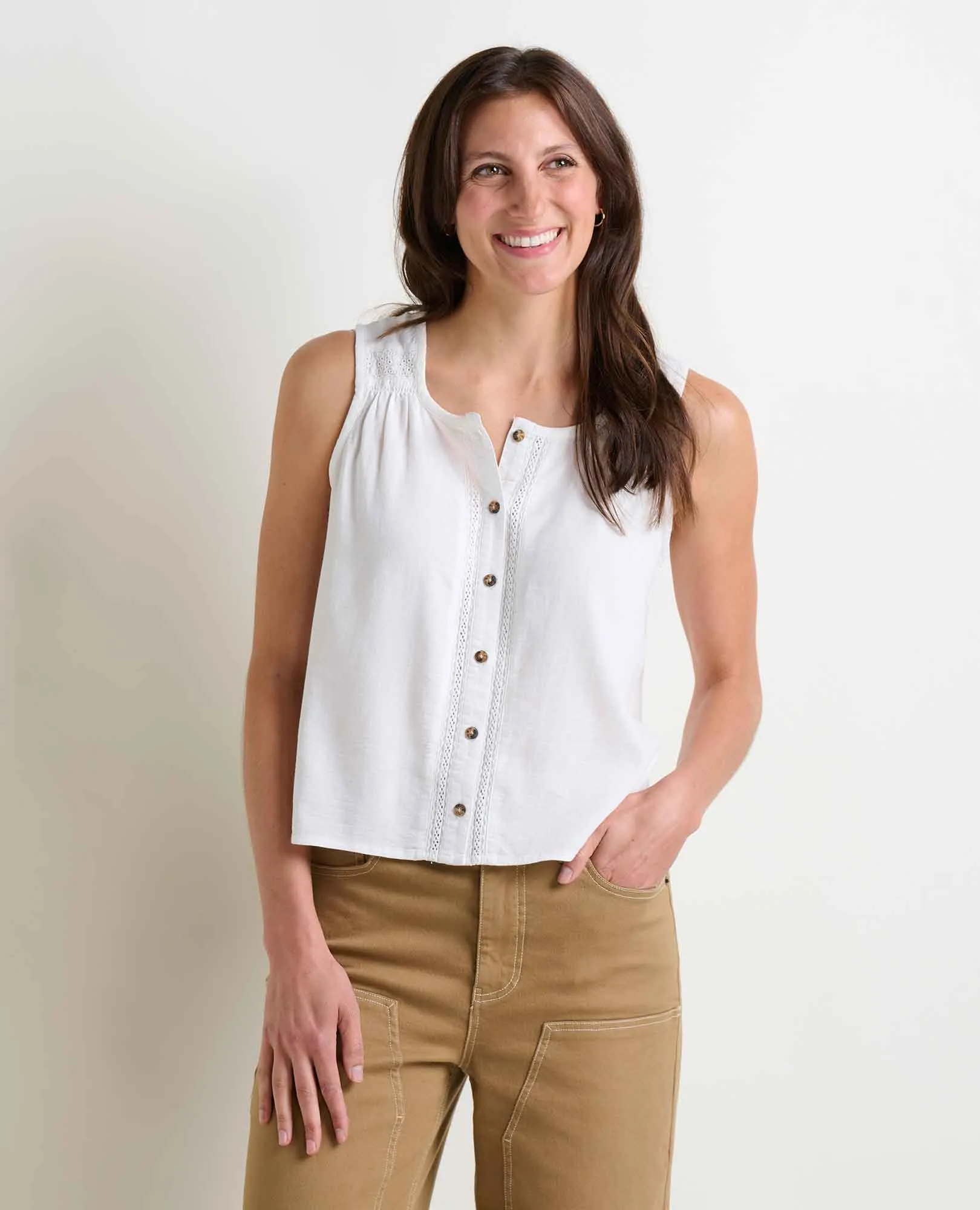 Manzana Button Front Tank