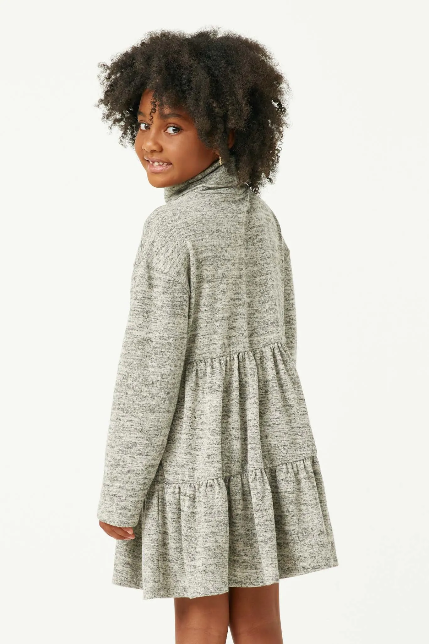 Marled Knit Long Sleeve Turtleneck Tunic
