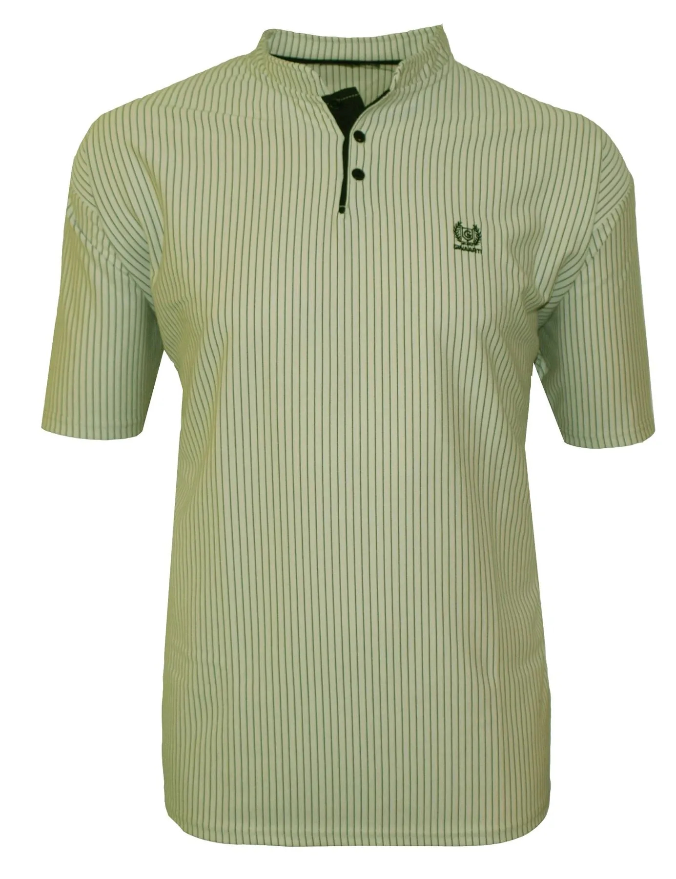 Men's Easy Care Grandad Collar Casual Tee Shirt 2XL-5XL