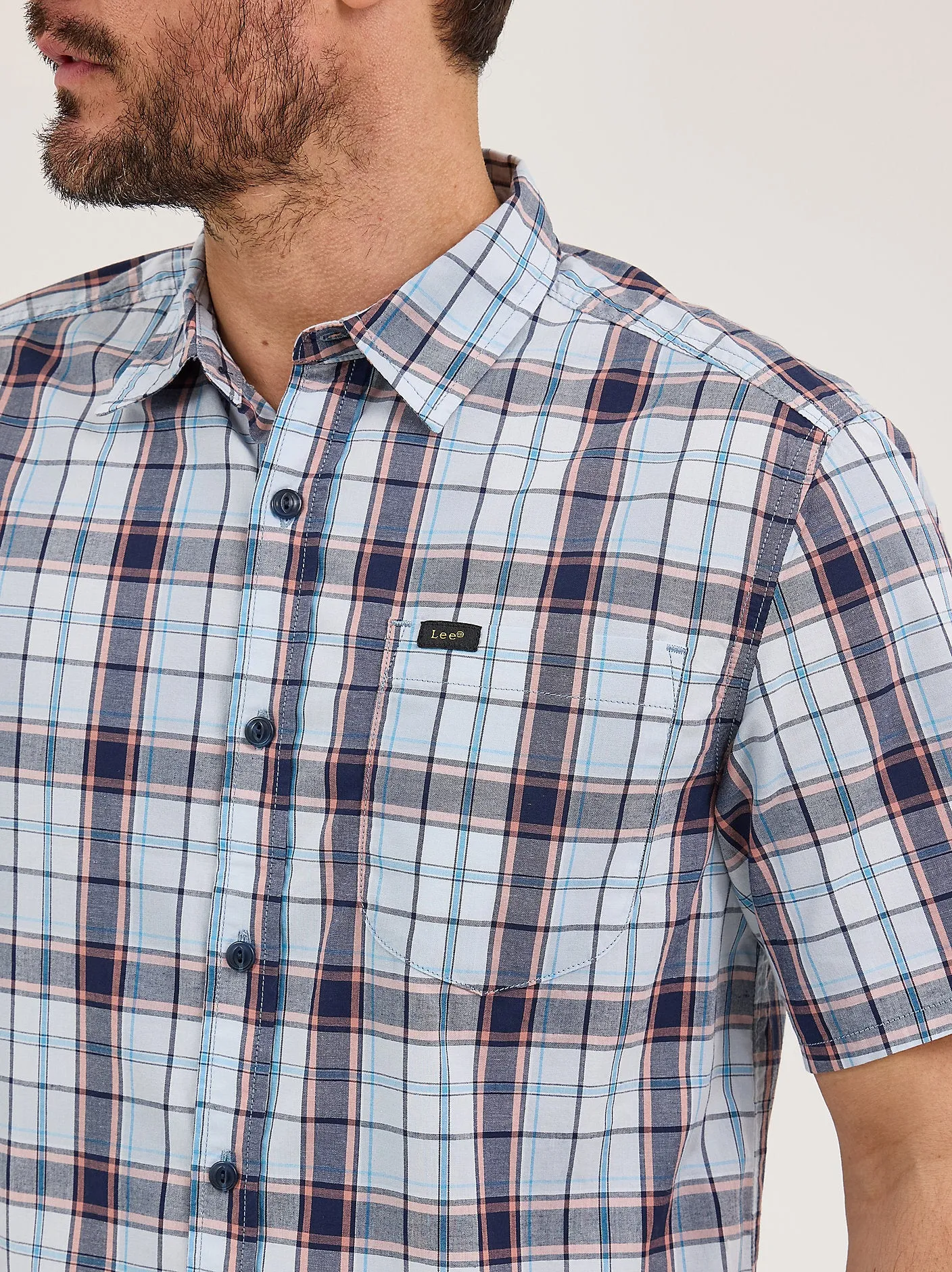 Men's Extreme Motion All Purpose S/S Plaid Button Down Shirt - Aurora Sepia - 112361946