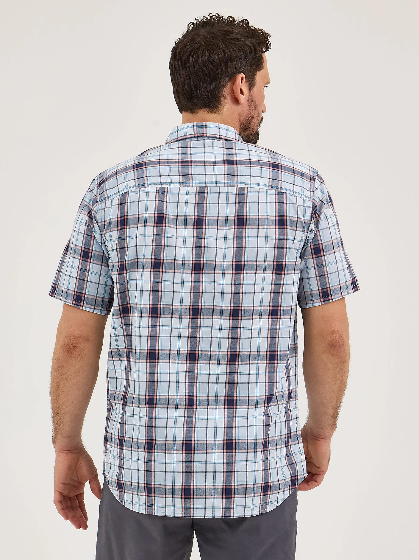 Men's Extreme Motion All Purpose S/S Plaid Button Down Shirt - Aurora Sepia - 112361946