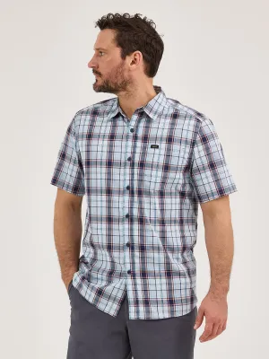 Men's Extreme Motion All Purpose S/S Plaid Button Down Shirt - Aurora Sepia - 112361946