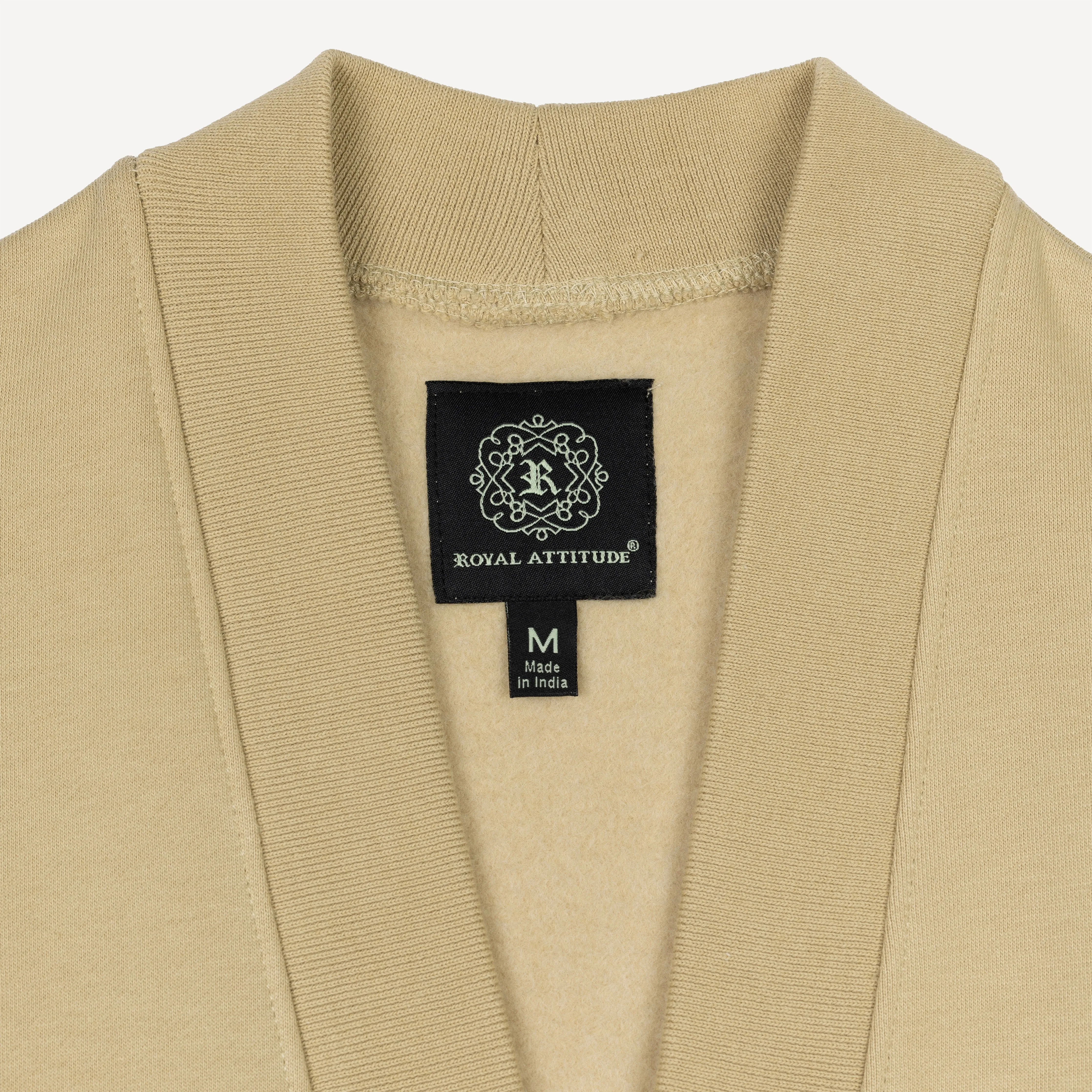 Mens Fleece Cardigan - Pale Khaki
