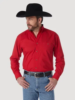 Men’s George Strait & Wrangler National Patriot Red Button Down Shirt