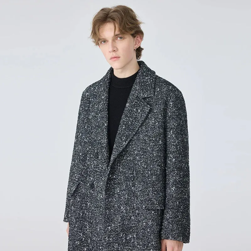 Men's Herringbone Wool Coat