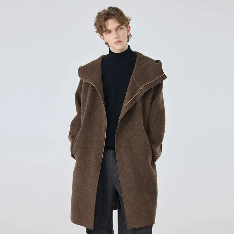 Men's Hooded Wool Coat