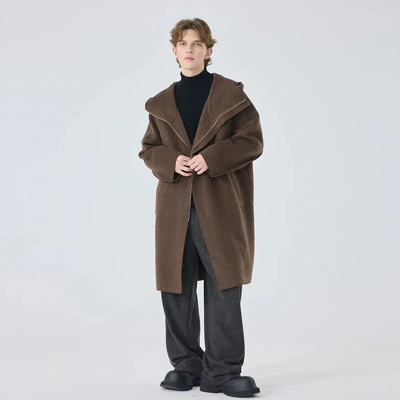 Men's Hooded Wool Coat