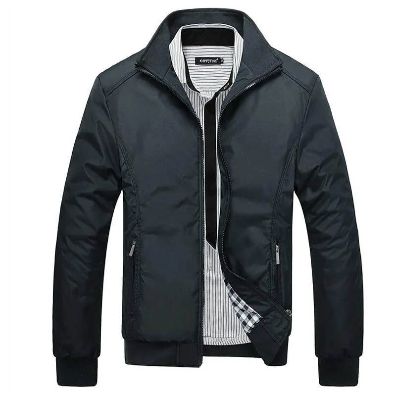 Men's Jacket Male Overcoat Casual Slim Fit Mandarin Collar Solid Waterproof Jackets M-XXXL Arrival Men Outwear coats