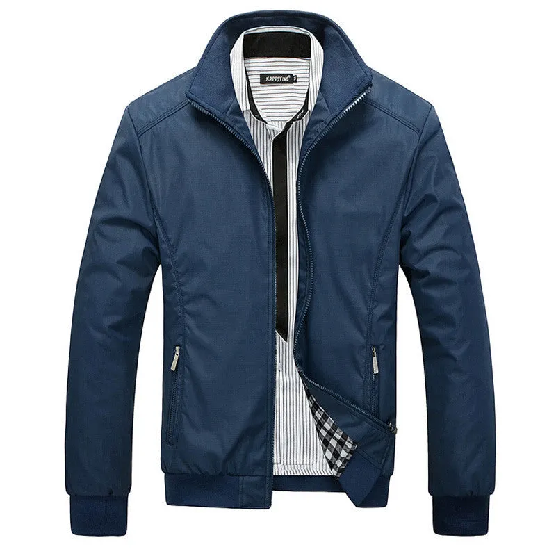 Men's Jacket Male Overcoat Casual Slim Fit Mandarin Collar Solid Waterproof Jackets M-XXXL Arrival Men Outwear coats